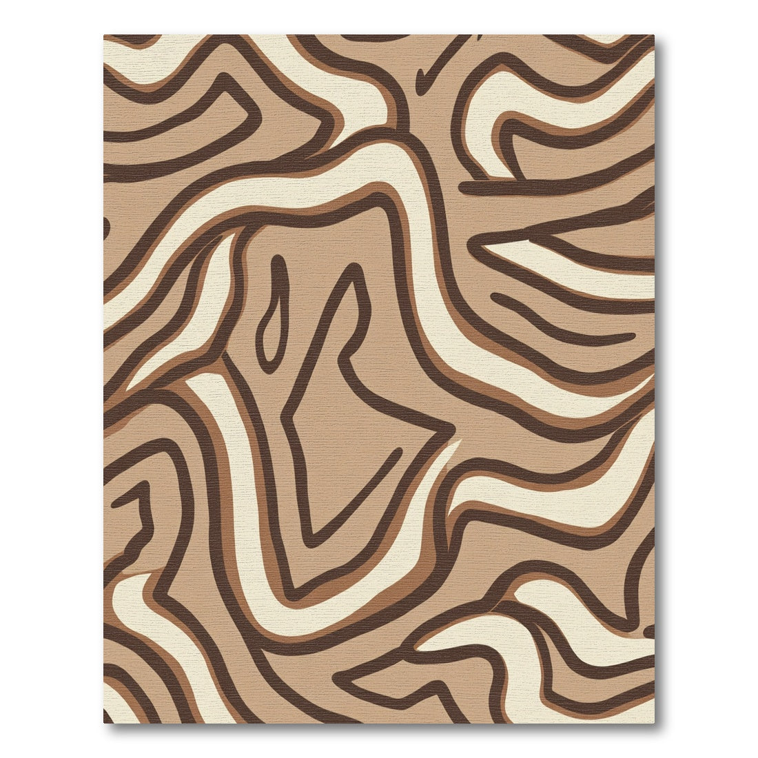Earthy Tones Organic Swirl Abstract Rug