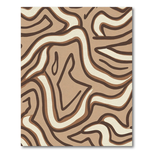 Earthy Tones Organic Swirl Abstract Rug