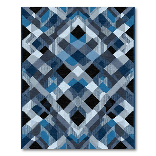 Bold Geometric Interlocking Diamond Rug