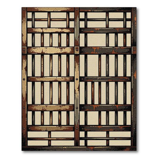 Industrial Faded Wood Grate Rug
