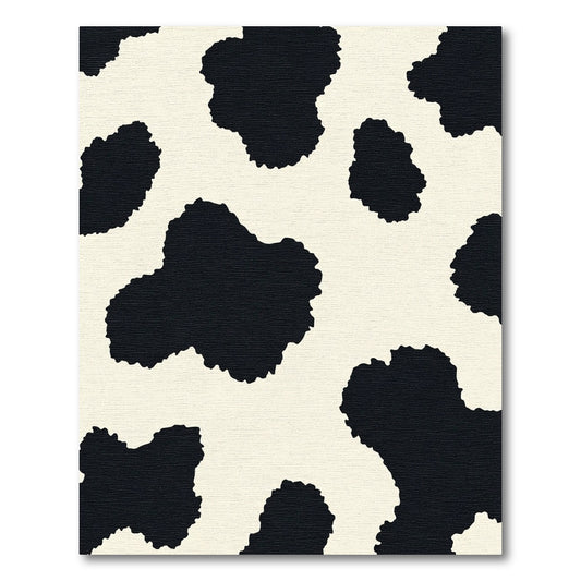 Bold Black White Cow Spot Rug