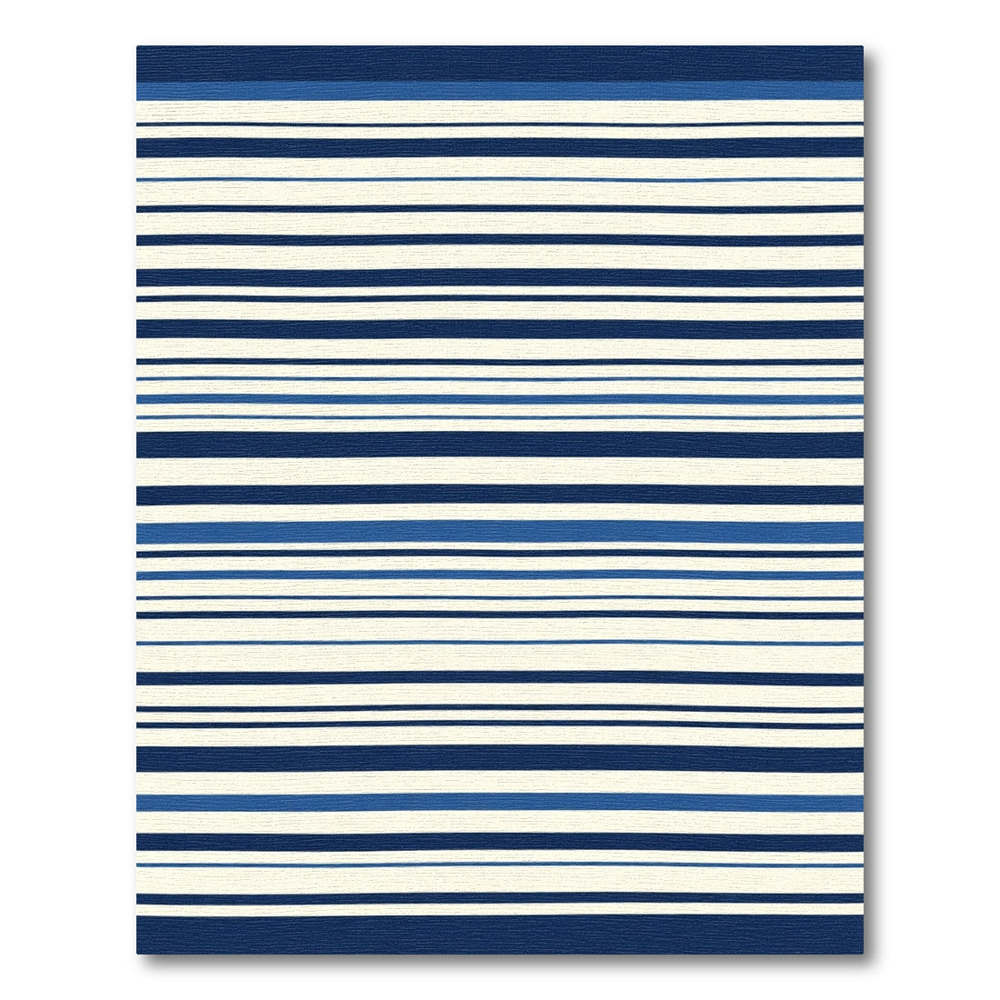 Crisp Navy Blue Ivory Stripe Variety Rug