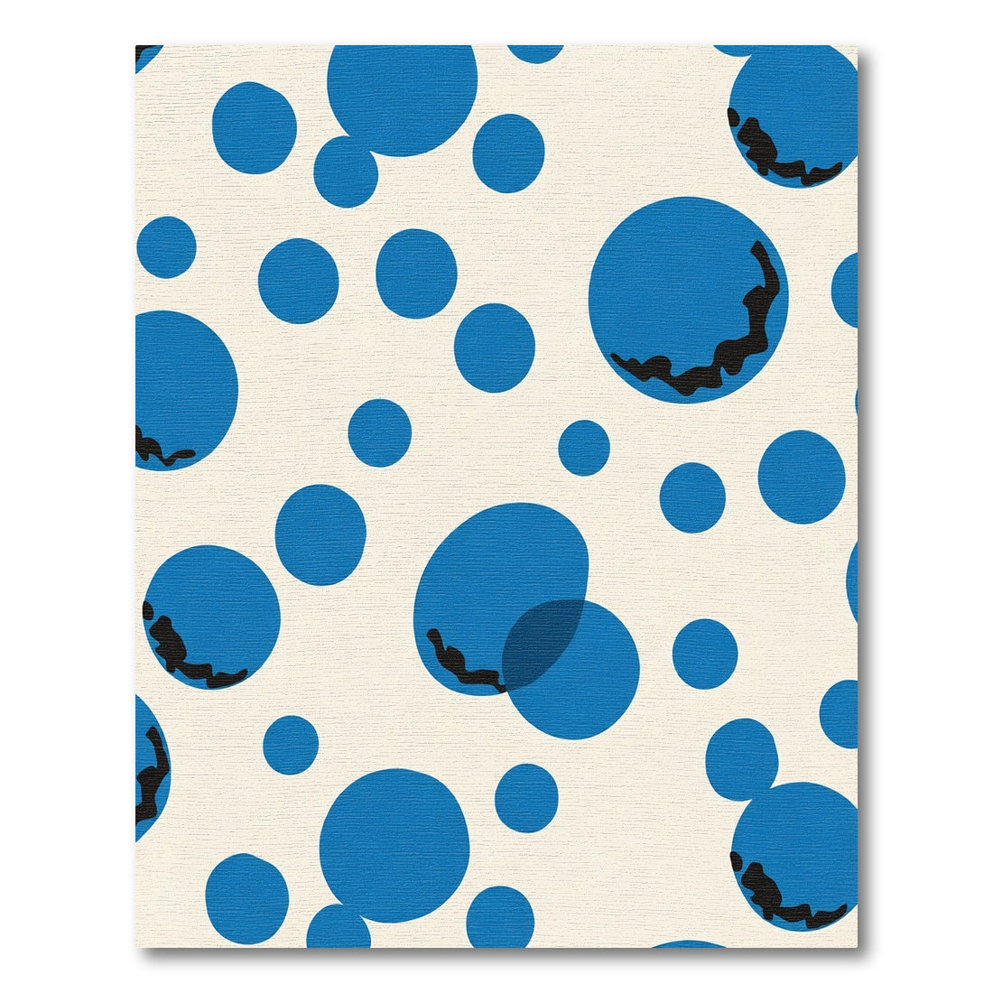Vivid Blue Circles Irregular Splatter Rug