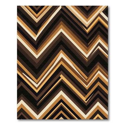Modern Earthy Zigzag Chevron Stripes Rug