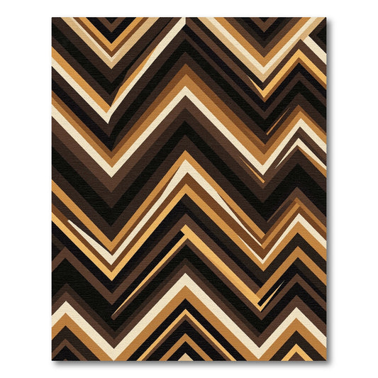 Modern Earthy Zigzag Chevron Stripes Rug