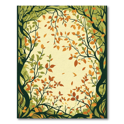 Vibrant Autumn Foliage Falling Leaves Rug