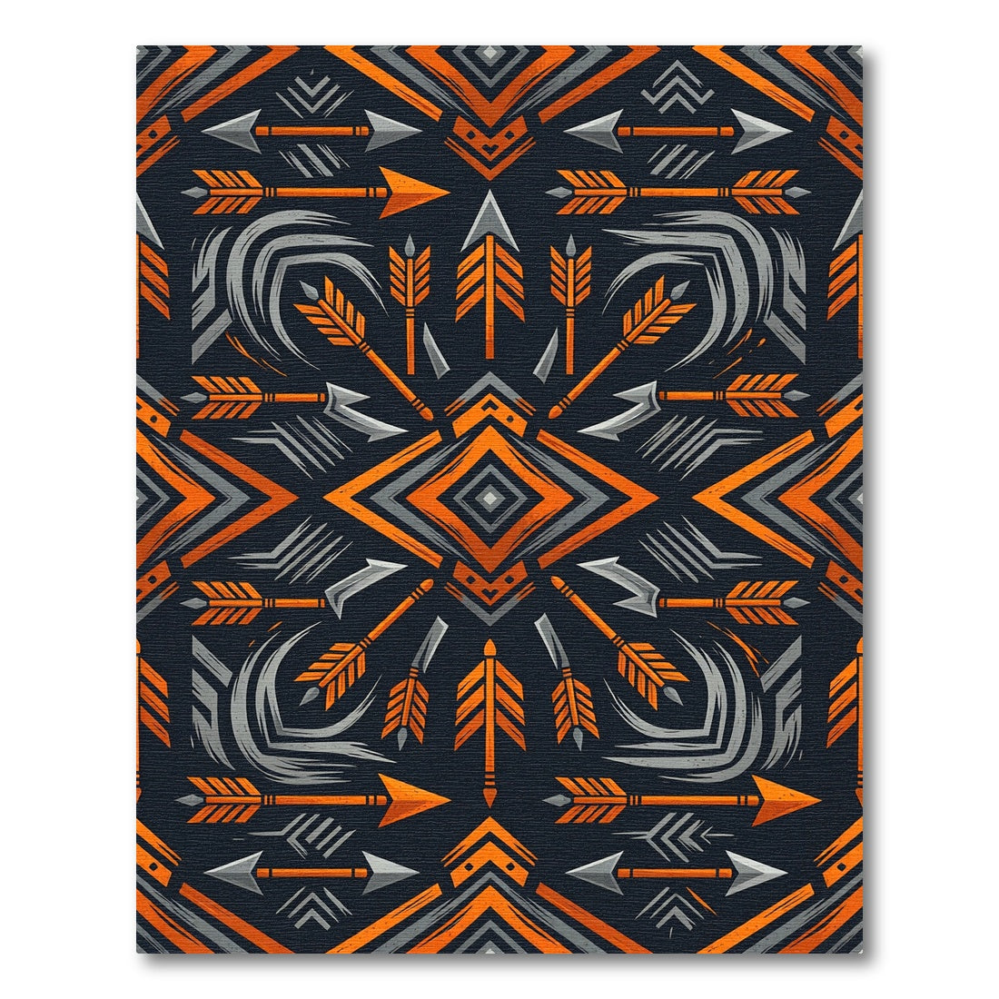 Bold Orange Tribal Arrow Rug