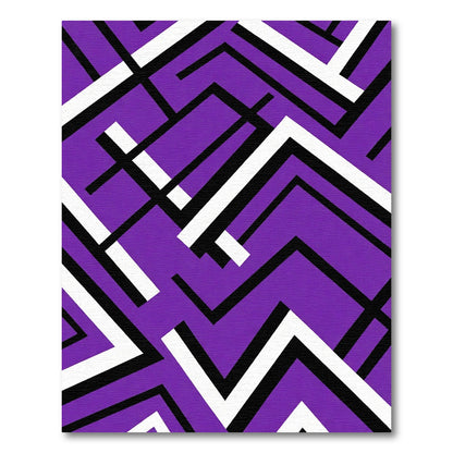 Vibrant Purple Geometric Chevron Rug