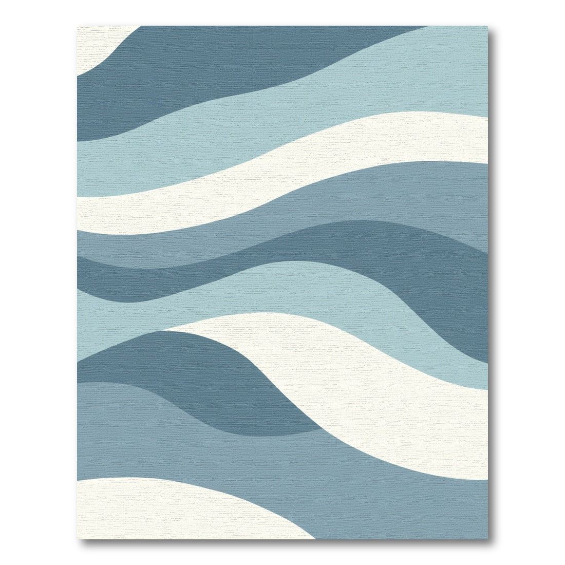 Ocean Blue Wavy Stripes Rug