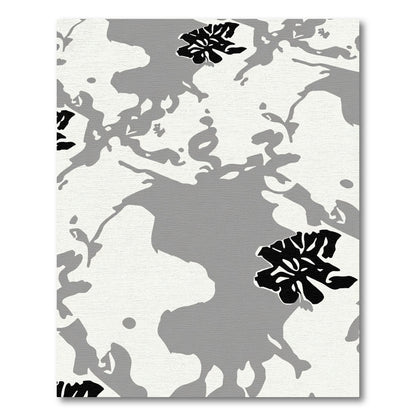 Monochromatic Organic Abstract Blooms Rug