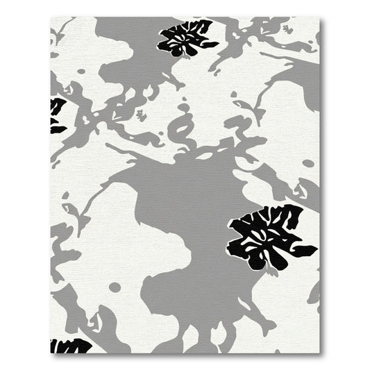 Monochromatic Organic Abstract Blooms Rug