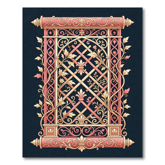 Ornate Royal Scroll Vine and Fleur-de-lis Rug
