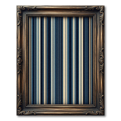 Classic Blue Cream Striped Composition Rug