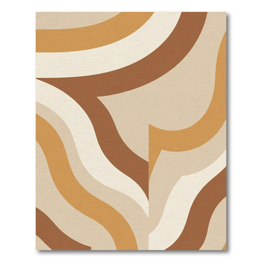 Earthy Waves Mid Century Modern Rug