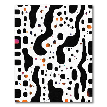 Black Amoeba Dots Gradation Rug