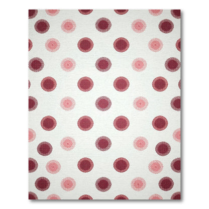 Crimson Pink Polka Dot Circles Rug