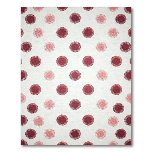 Crimson Pink Polka Dot Circles Rug