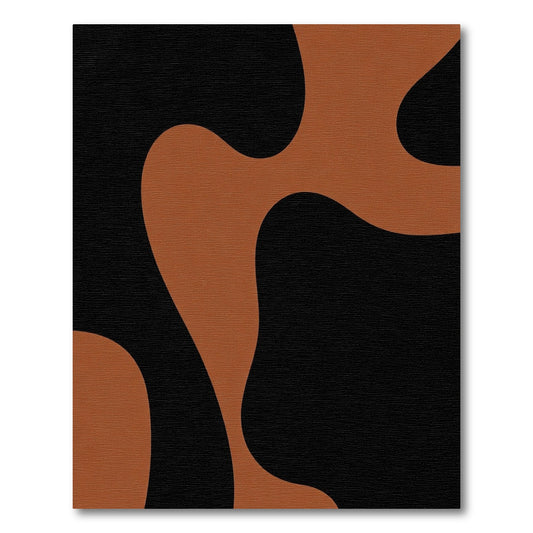 Terracotta Organic Abstract Swirl Rug