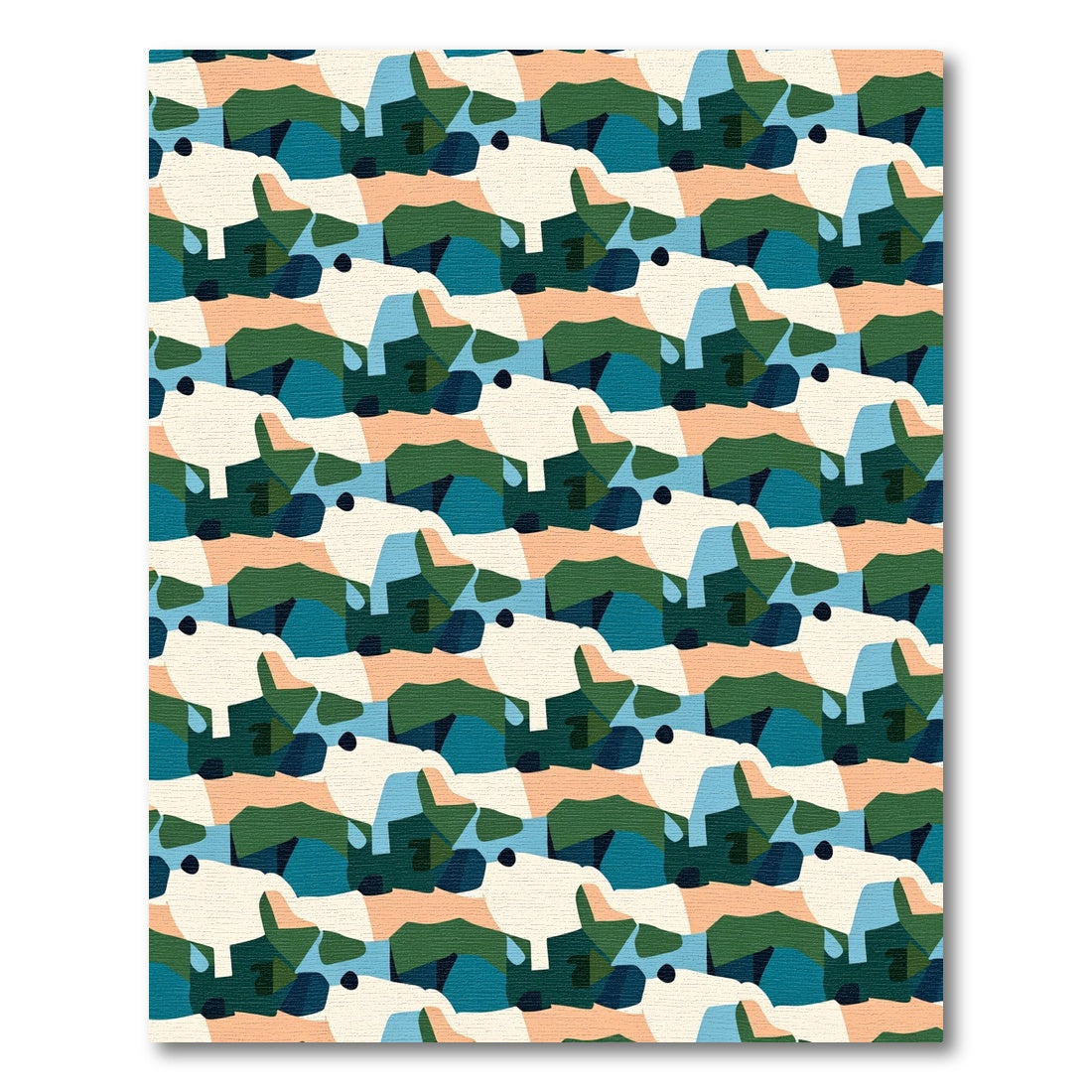 Abstract Organic Camouflage Terracotta Teal Rug