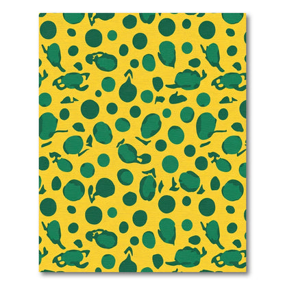 Abstract Green Blob Polka Dot Rug