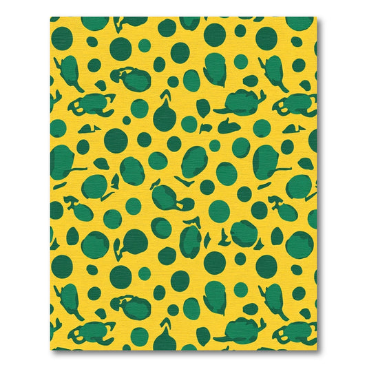 Abstract Green Blob Polka Dot Rug