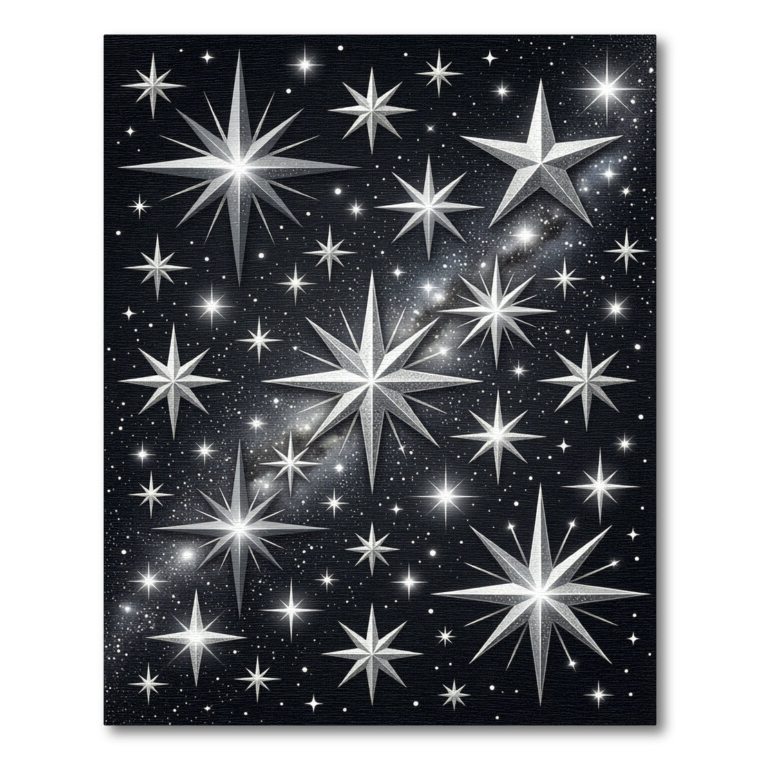 Celestial Silver Sparkle Starry Sky Rug