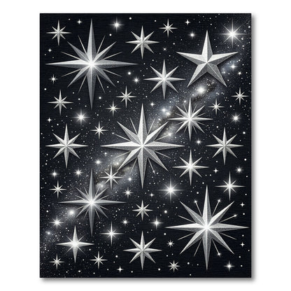 Celestial Silver Sparkle Starry Sky Rug