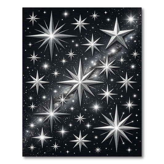 Celestial Silver Sparkle Starry Sky Rug
