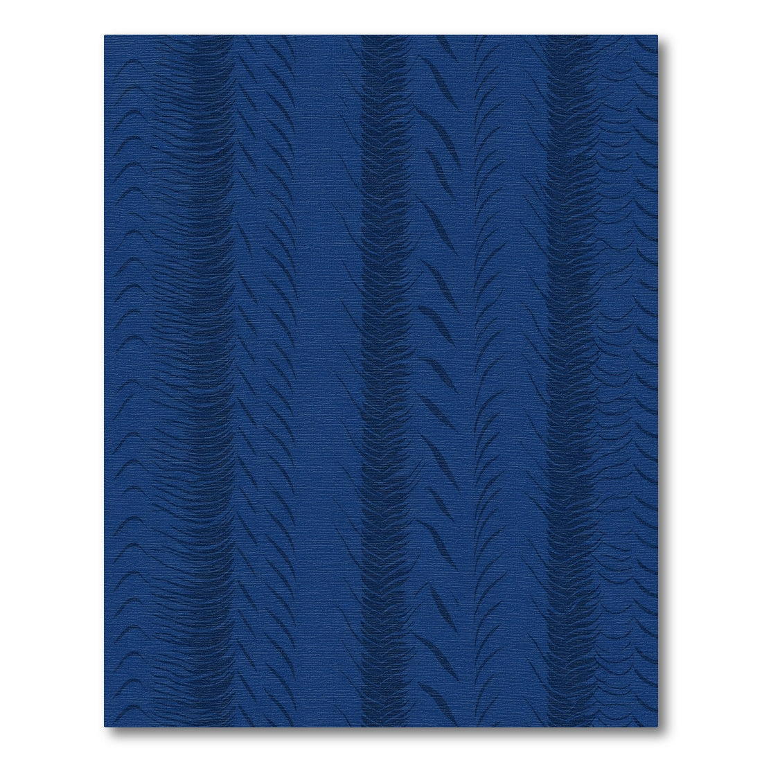 Deep Blue Ribbed Vertical Stripes Rug