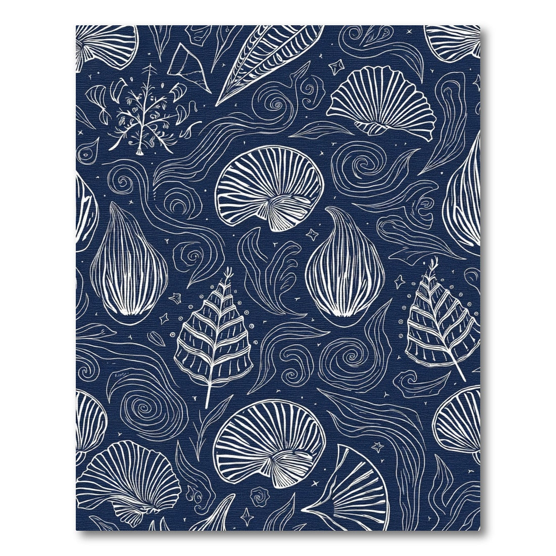 Midnight Blue Marine Life Scatter Rug
