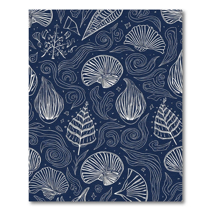 Midnight Blue Marine Life Scatter Rug