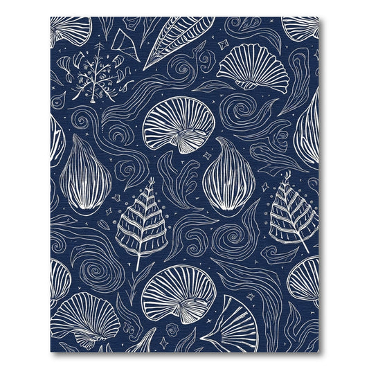 Midnight Blue Marine Life Scatter Rug
