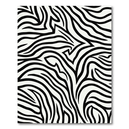 Wild Animal Black White Wave Rug