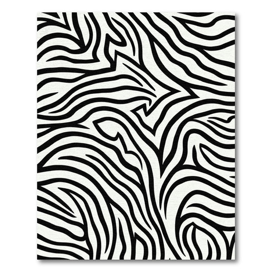 Wild Animal Black White Wave Rug