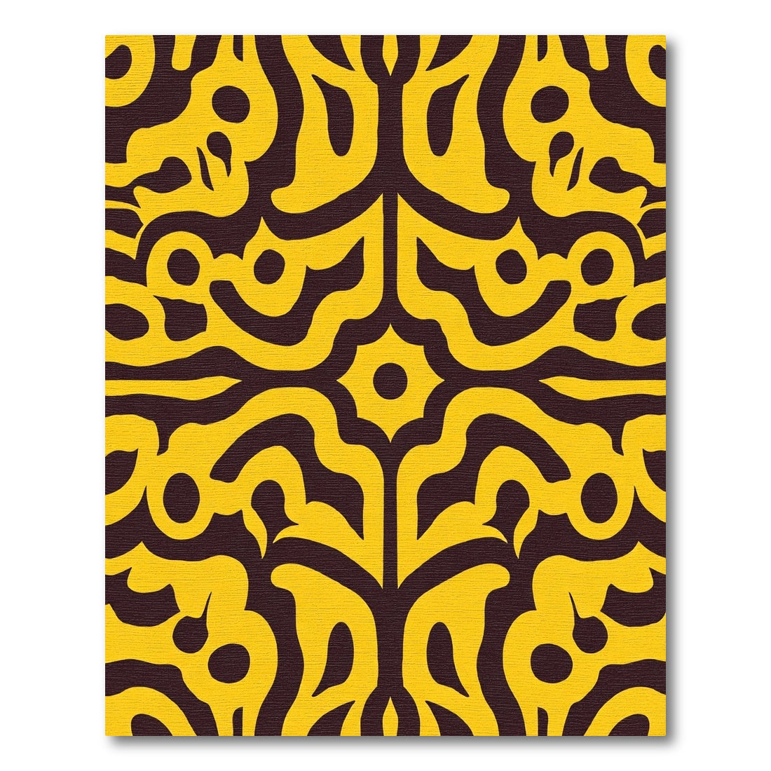 Bold Yellow Scrolling Vine Rug