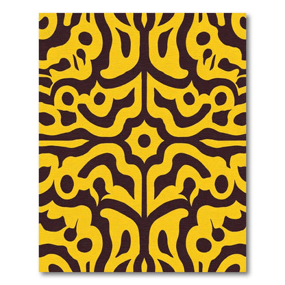 Bold Yellow Scrolling Vine Rug
