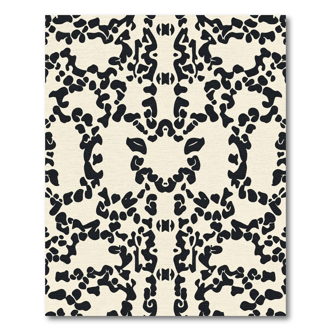 Abstract Black Ivory Organic Lace Rug