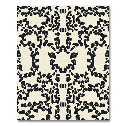 Abstract Black Ivory Organic Lace Rug