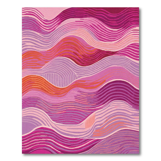 Pink Purple Orange Waves Rug