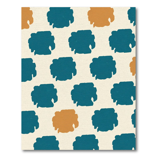Teal and Ochre Organic Spots Rug
