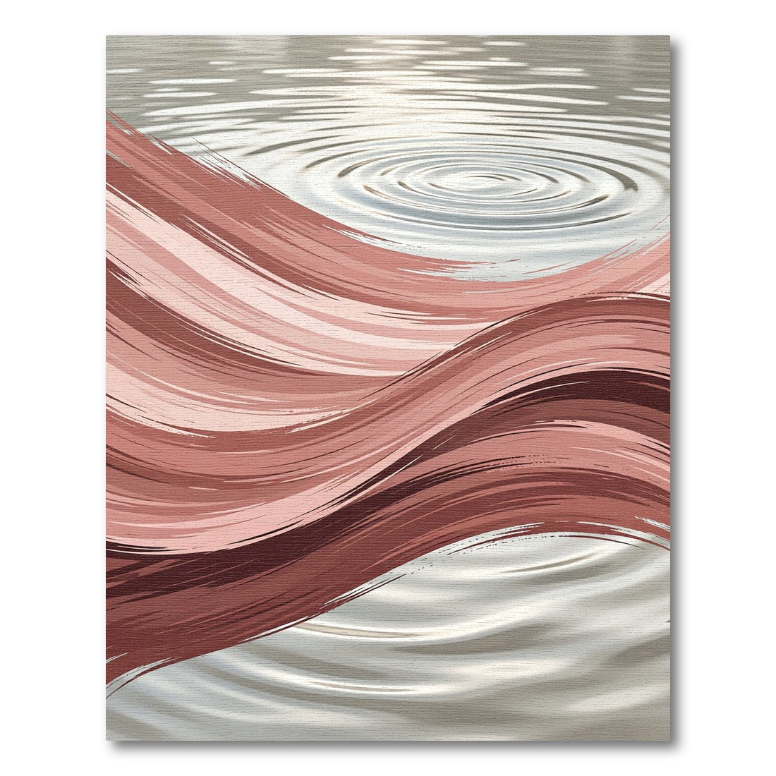 Abstract Blush Wave Liquid ripple Rug