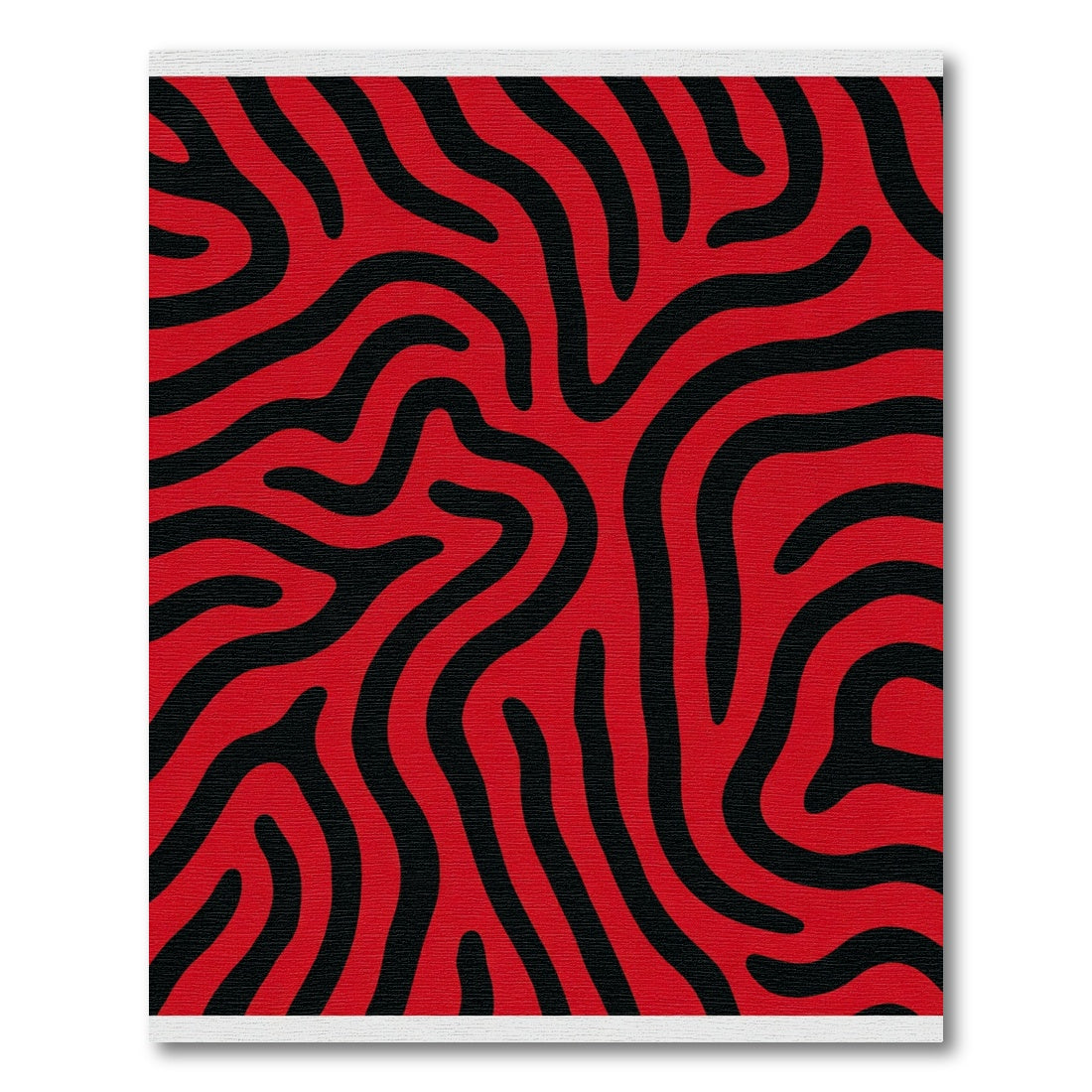 Bold Red Black Organic Lines Rug