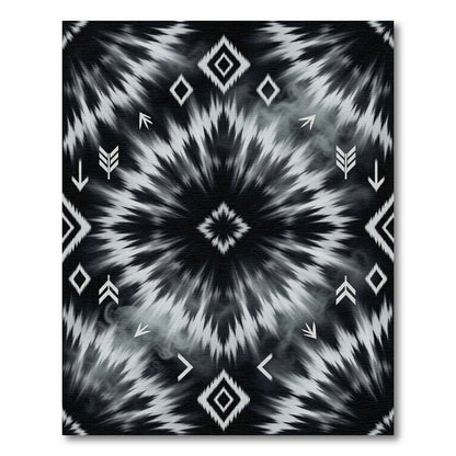 Monochromatic Tie-Dye Diamond Arrow Rug