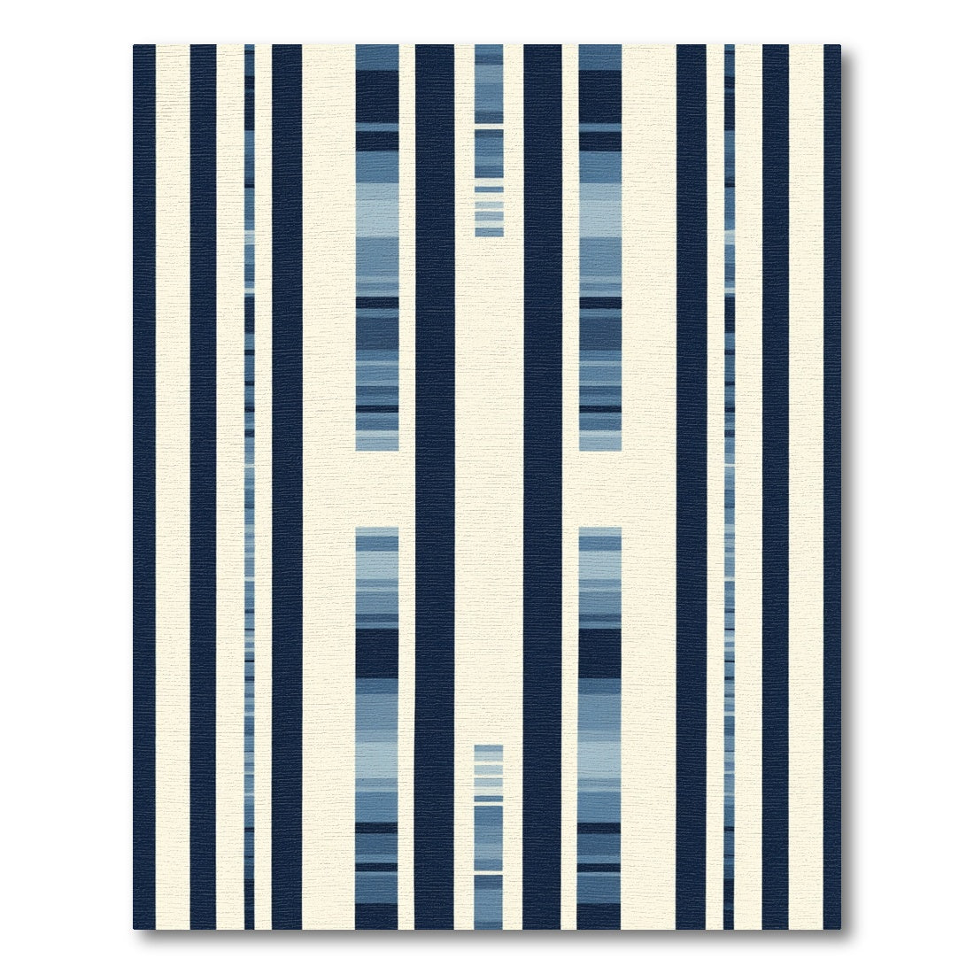 Deep Blue Modern Vertical Stripes Rug