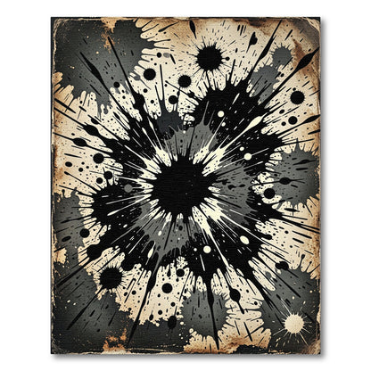 Dynamic Black Splash Explosion Art Rug