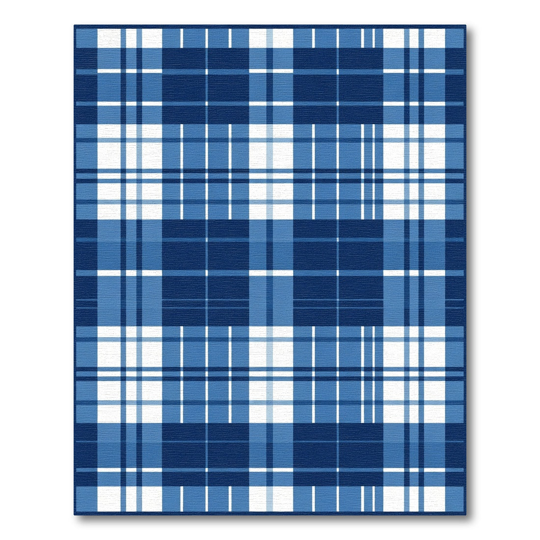 Deep Blue Buffalo Plaid Rug