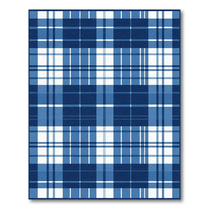 Deep Blue Buffalo Plaid Rug