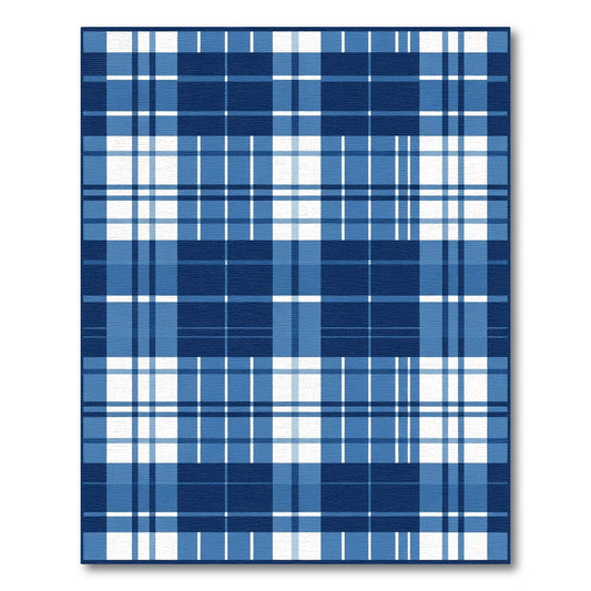 Deep Blue Buffalo Plaid Rug