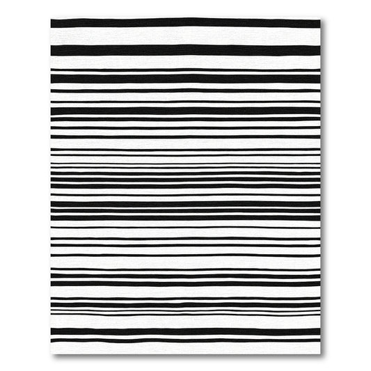 Monochromatic Varied Stripe Arrangement Rug