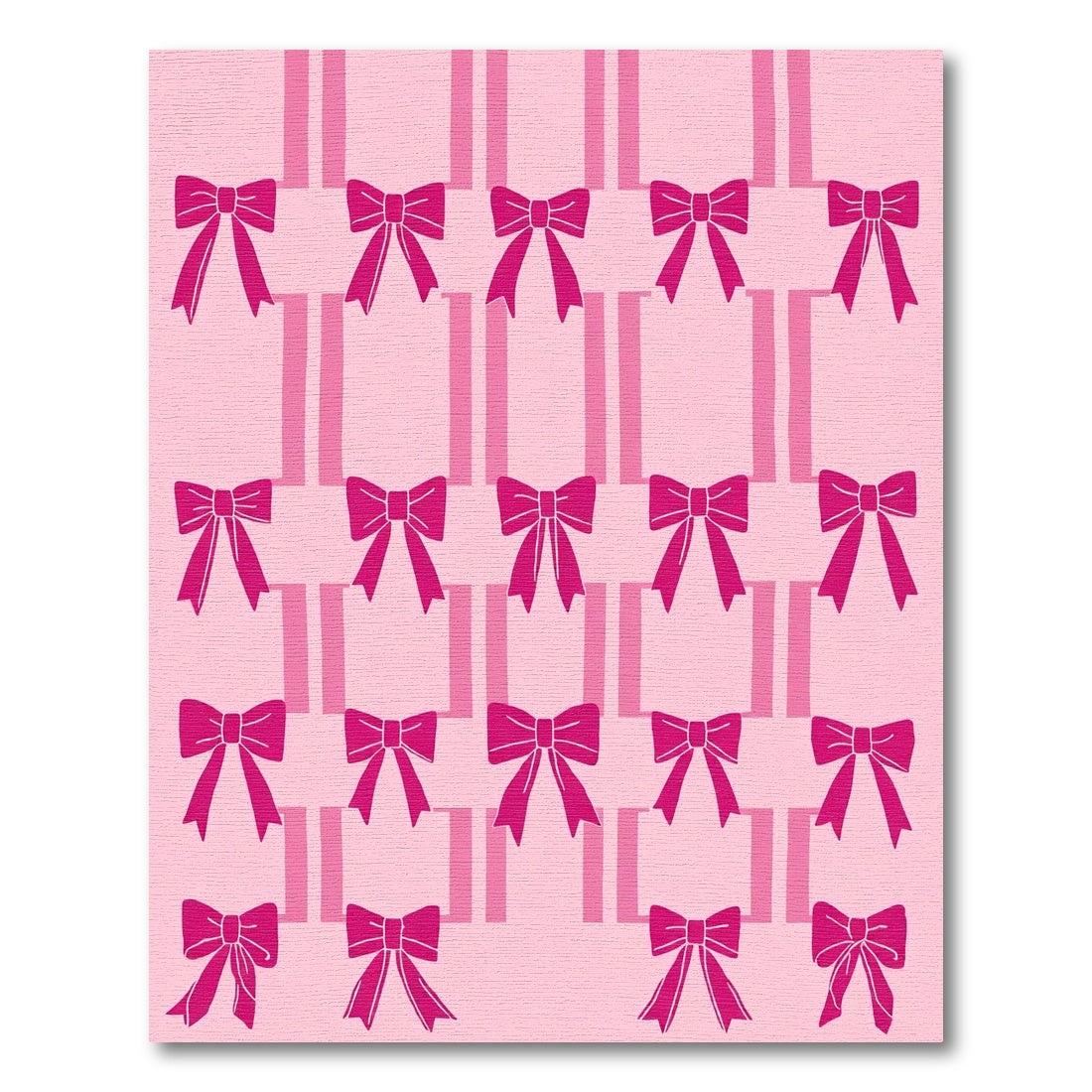 Fuchsia Bow Grid Pink Rug